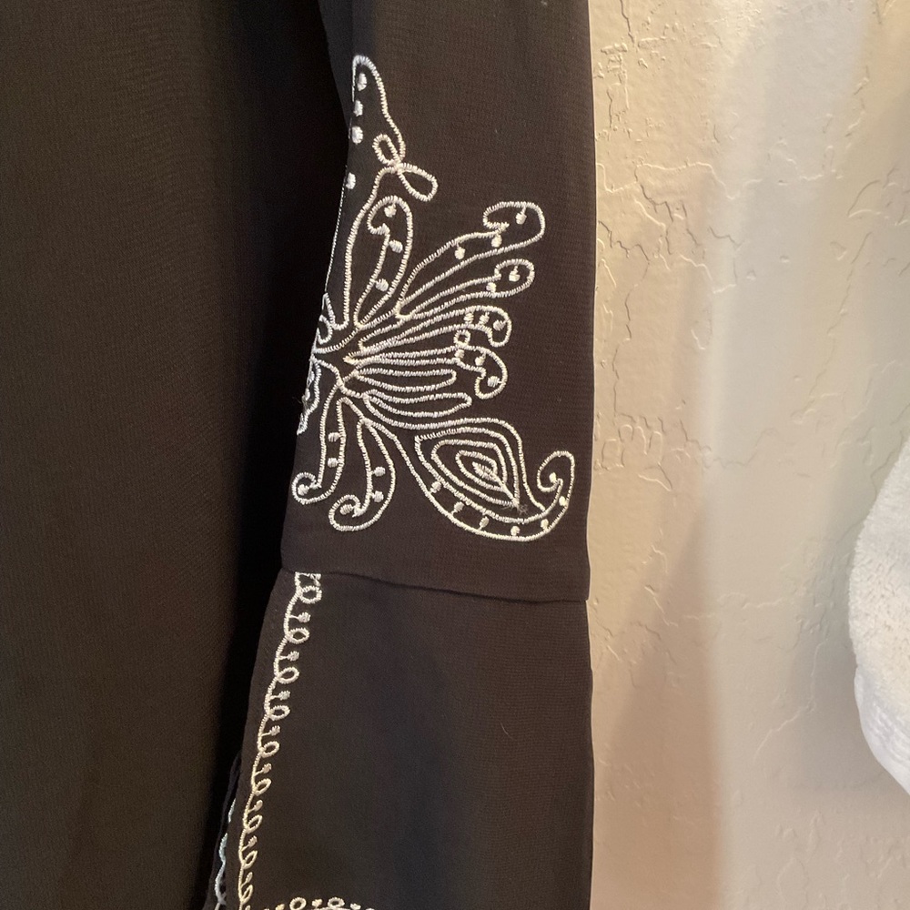 Vintage Stunning Jordan Embroidered Semi Sheer Fancy Top, Butterfly on sleeves - Picture 6 of 13